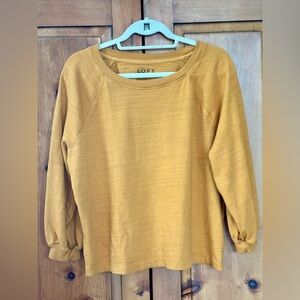 LOFT Mustard Yellow Cotton Top Sz L